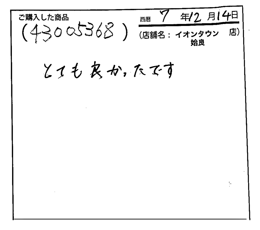 とてもよくなりました