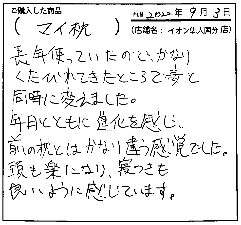 頭も楽になり寝つきもいいように感じています。