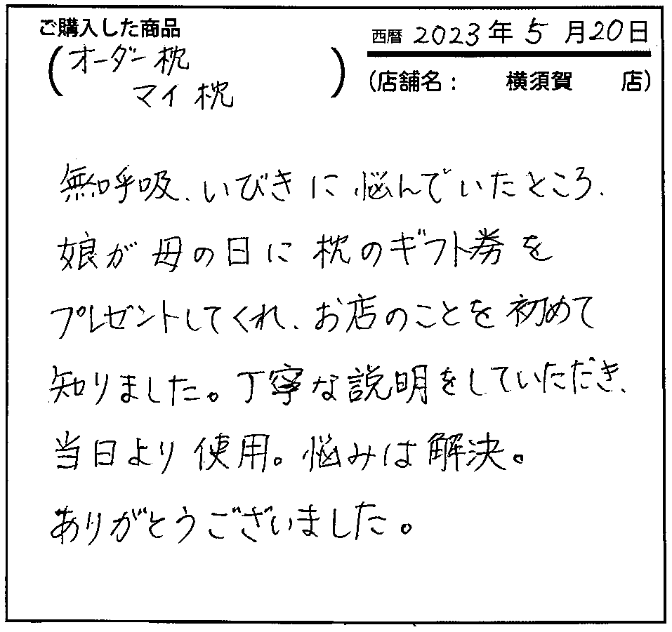 丁寧な説明をしていただき、当日より使用。悩みは解決。