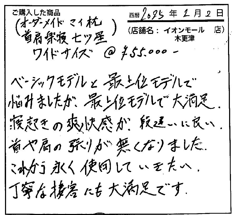 最上位モデルで大満足