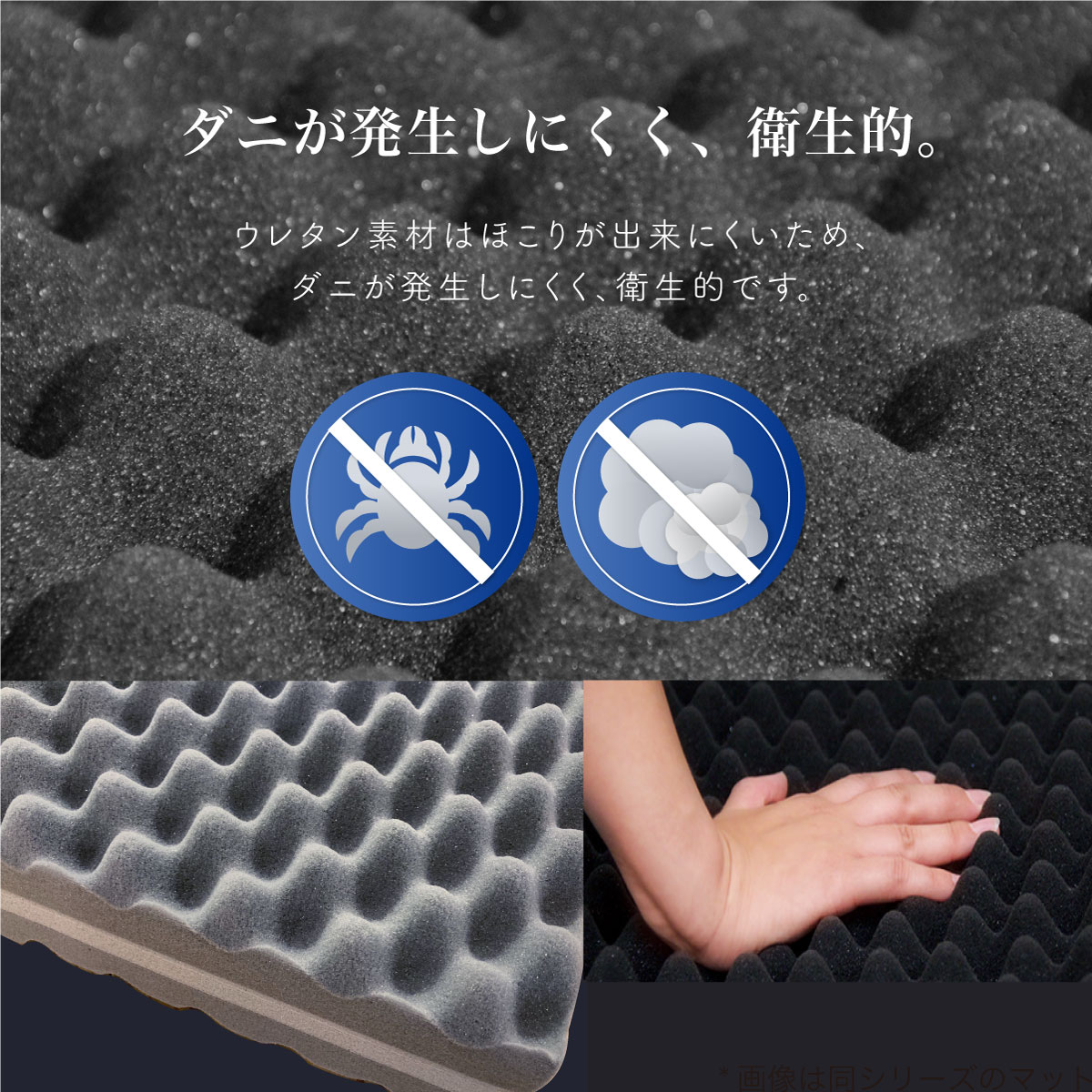 ダニが発生しにくく、衛生的。