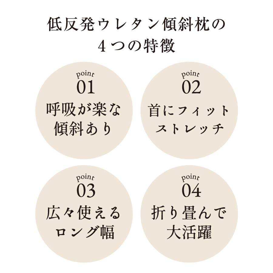 低反発ウレタン傾斜枕の4つの特徴