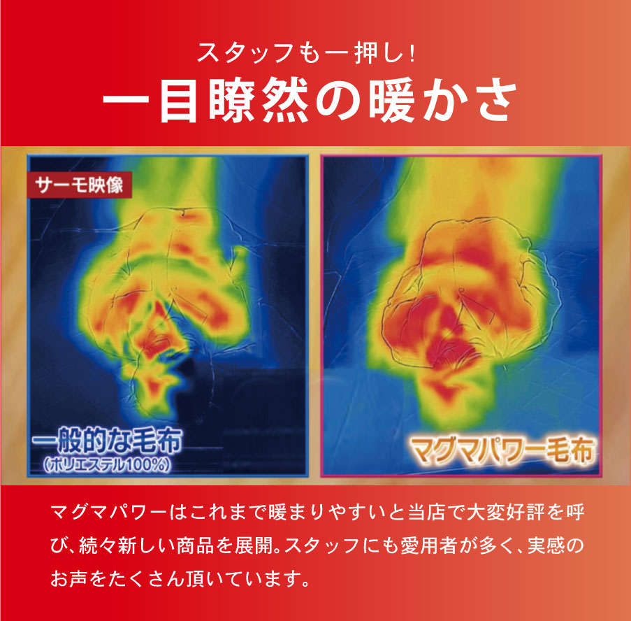 サーモグラフィー実験ではマグマパワーのあたたかさが一目瞭然です