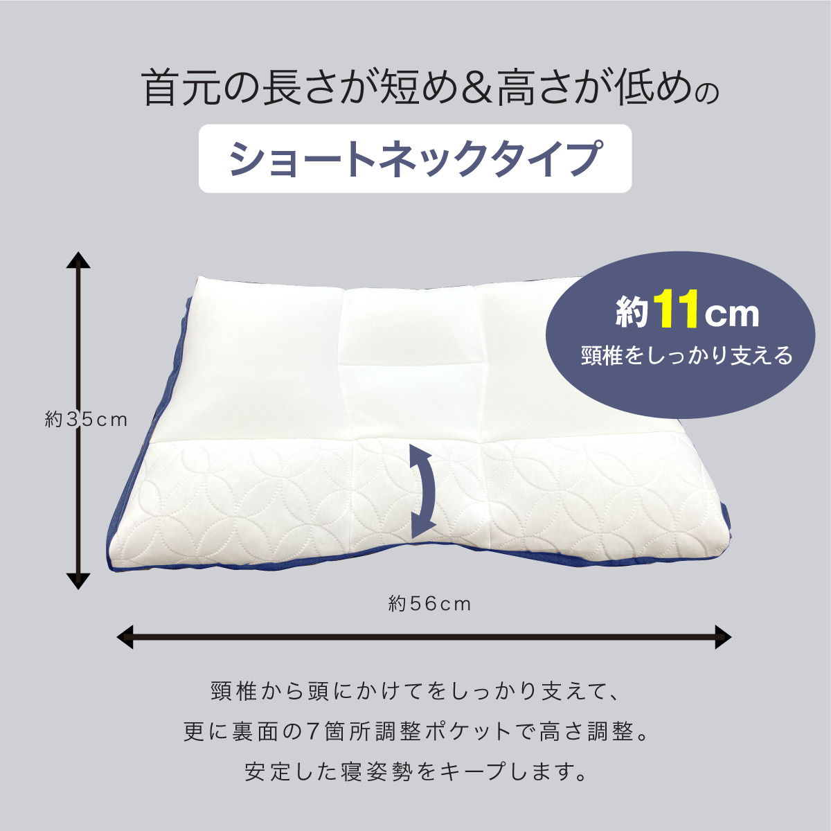 高めだから、低い枕が合わない方でも首に負担がかかりにくい