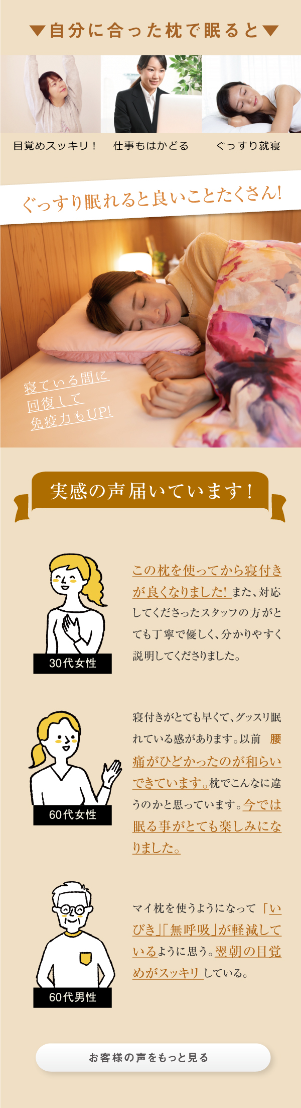 オーダーメイドマイ枕の口コミ、実感の声