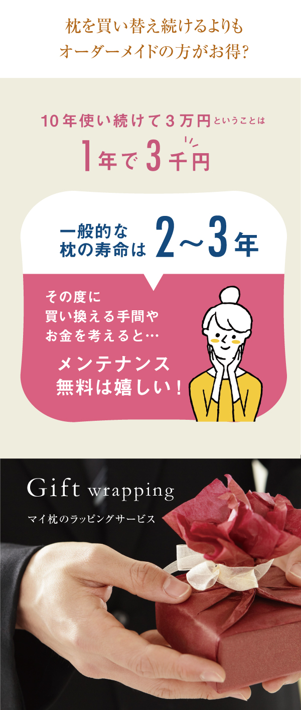 枕を買い替えるよりもオーダーメイドマイ枕の方がお得