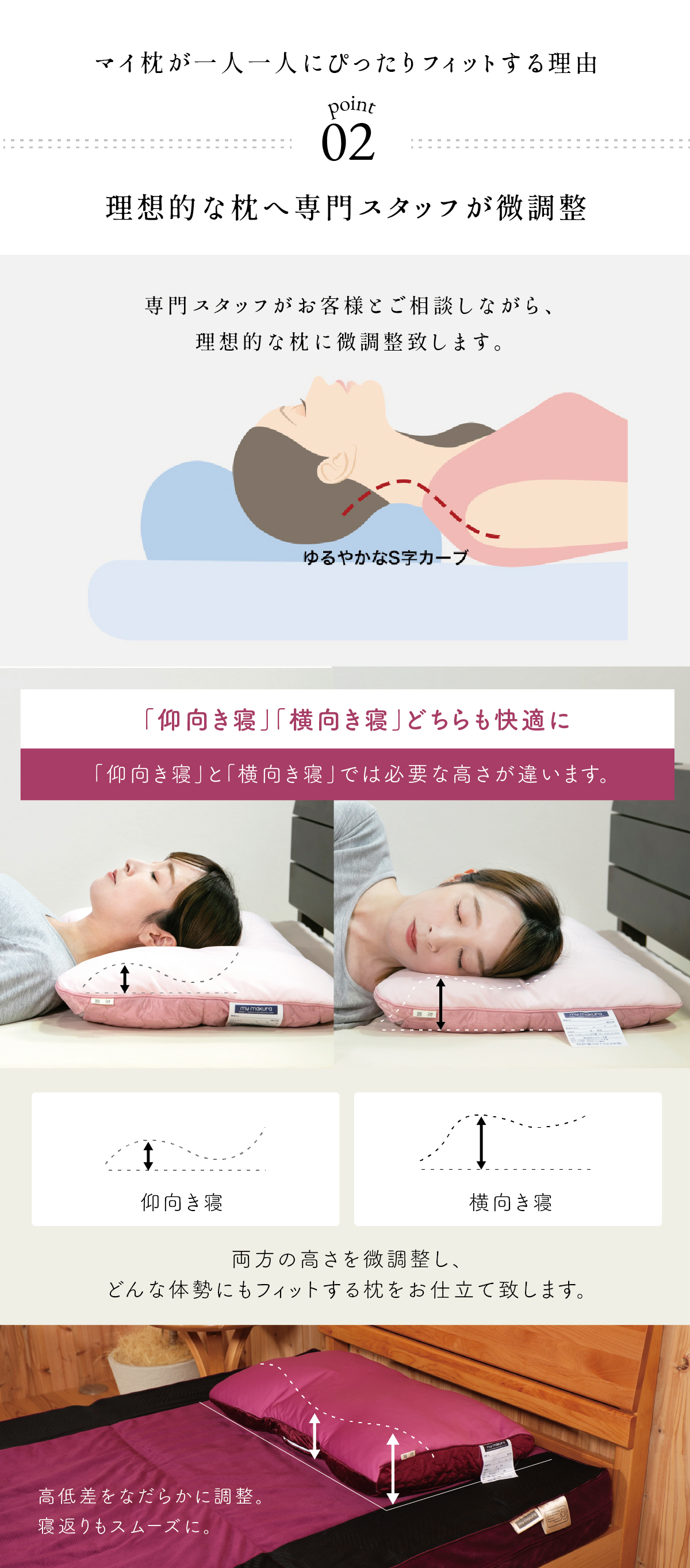 2.理想的な枕へ微調整