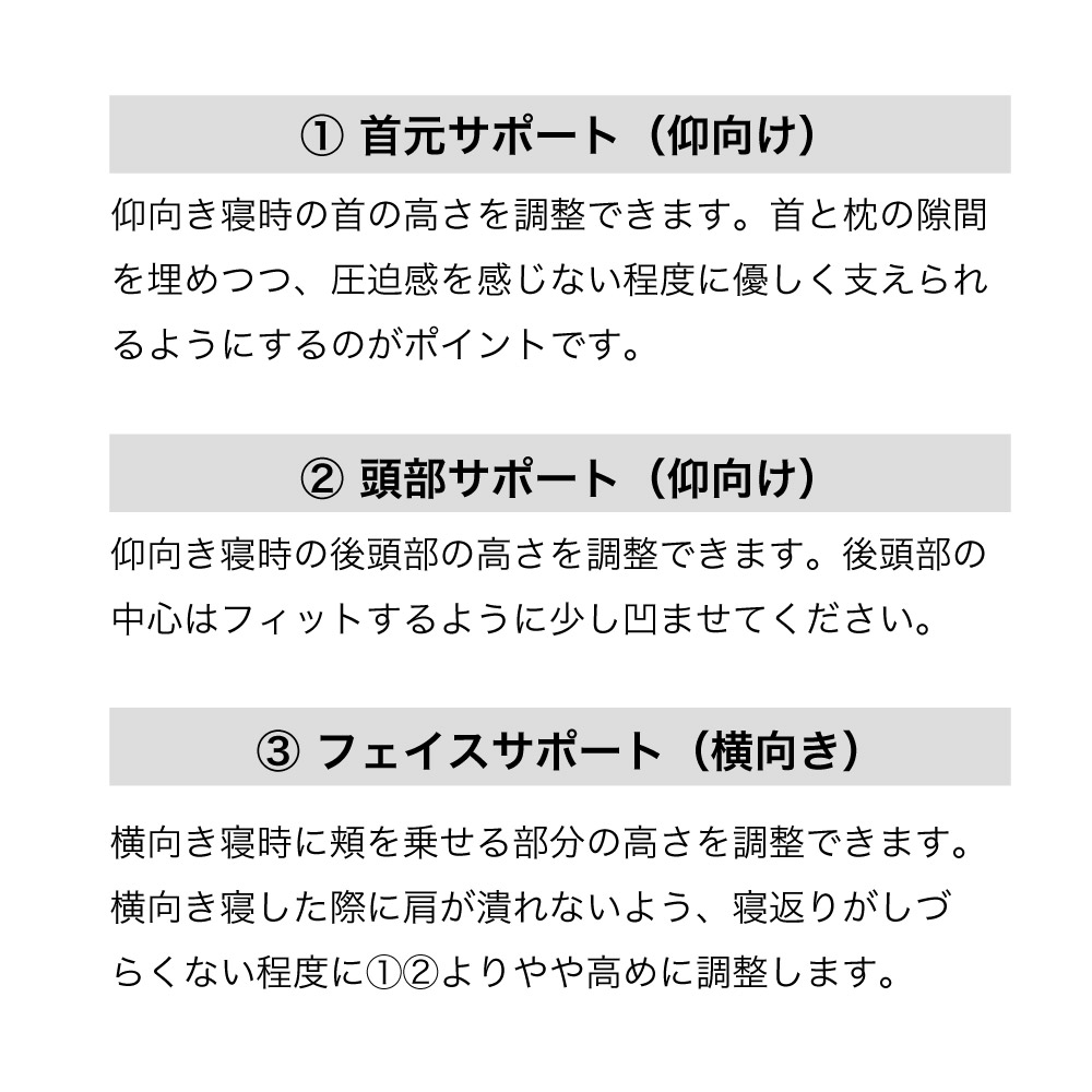 首元サポート頭部サポートフェイスサポート